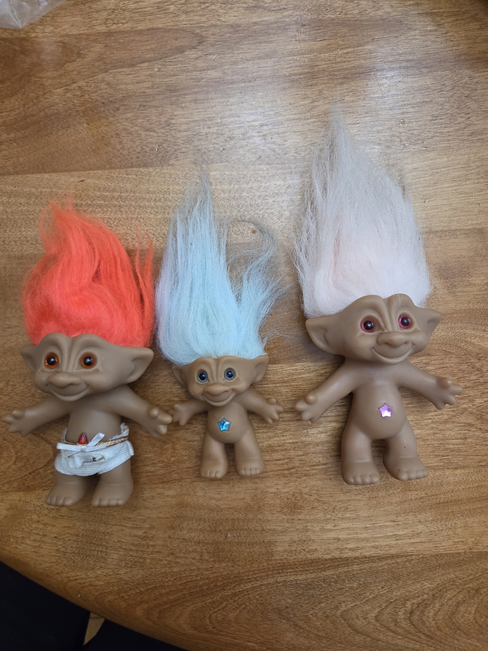 Trolls Three-Piece Troll Doll Set with Orange, Blue, and White Hair